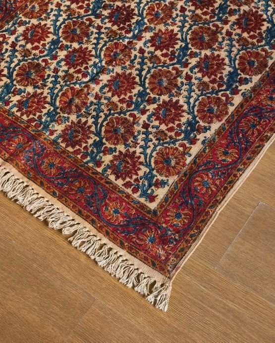 Kalamkari Dhurrie from Warangal (5 x 3 ft) – (NWKD1179)