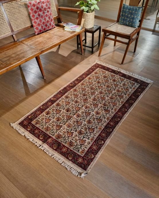 Kalamkari Dhurrie from Warangal (5 x 3 ft) – (NWKD1153) - Image 2