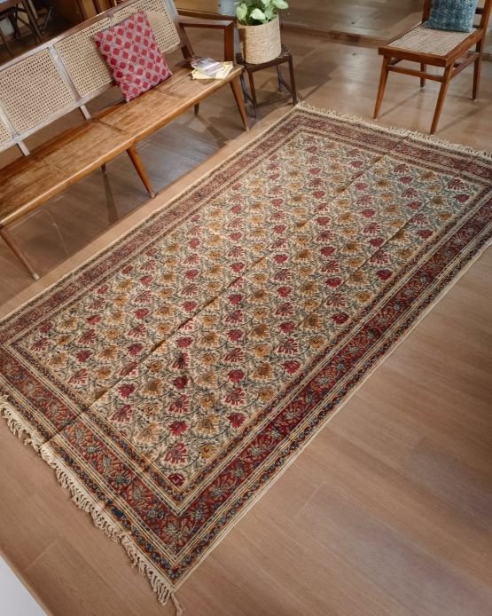 Kalamkari Dhurrie from Warangal (6 x 9 ft) – (NWKD1301) - Image 2