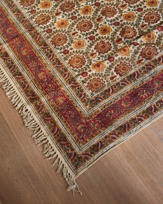 Kalamkari Dhurrie from Warangal (6 x 9 ft) – (NWKD1302)