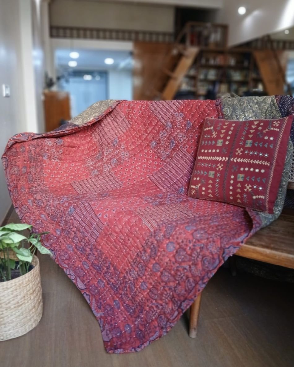 Ajrakh Patchwork Double Razai – (RAZA1006)