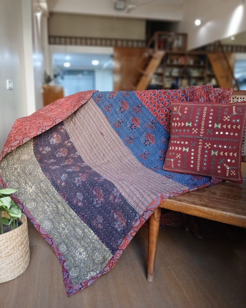 Ajrakh Patchwork Double Razai – (RAZA1006) - Image 3