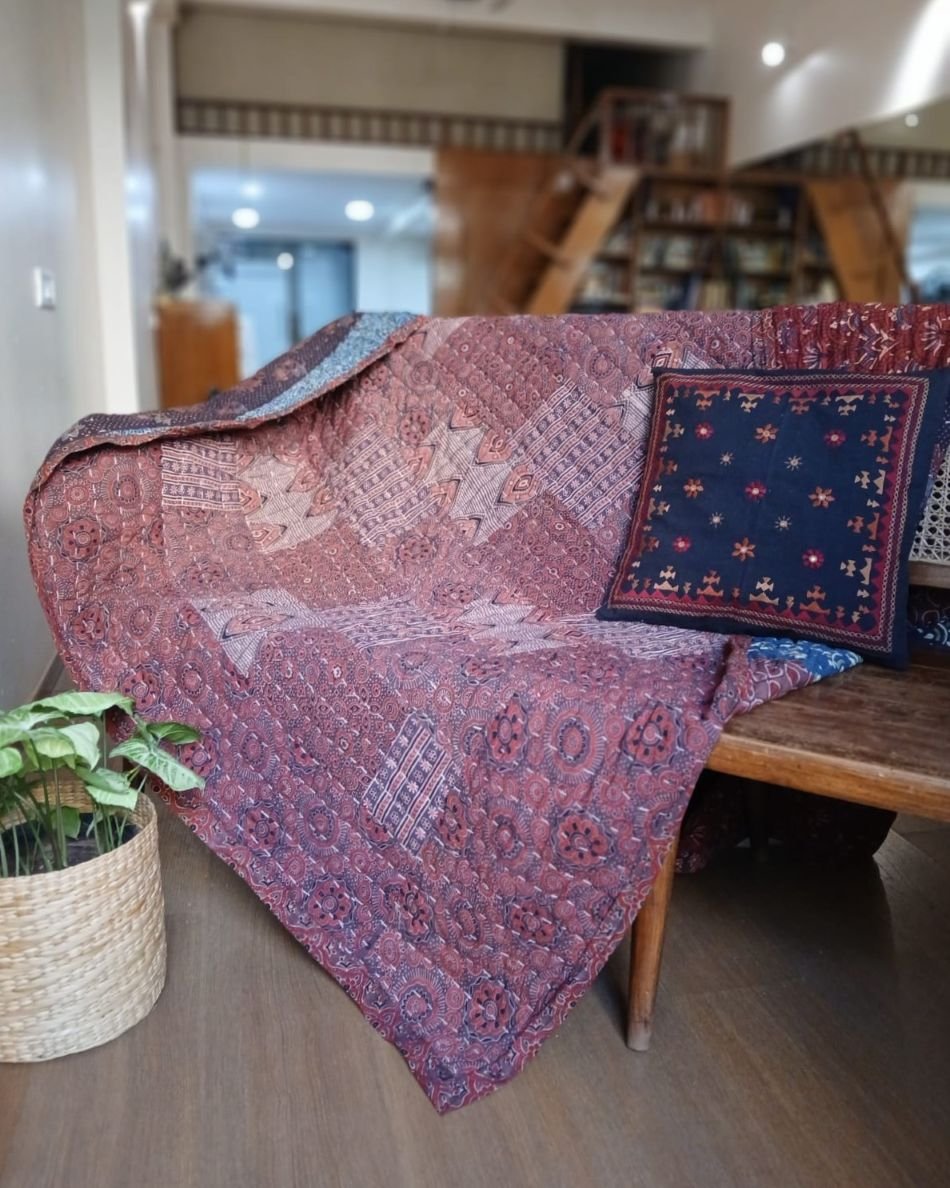 Ajrakh Patchwork Double Razai – (RAZA1007)