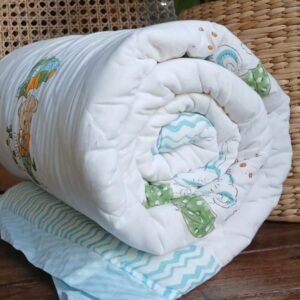 Baby Bear with Umbrella - Reversible Baby Quilt - (RHBQ0001)