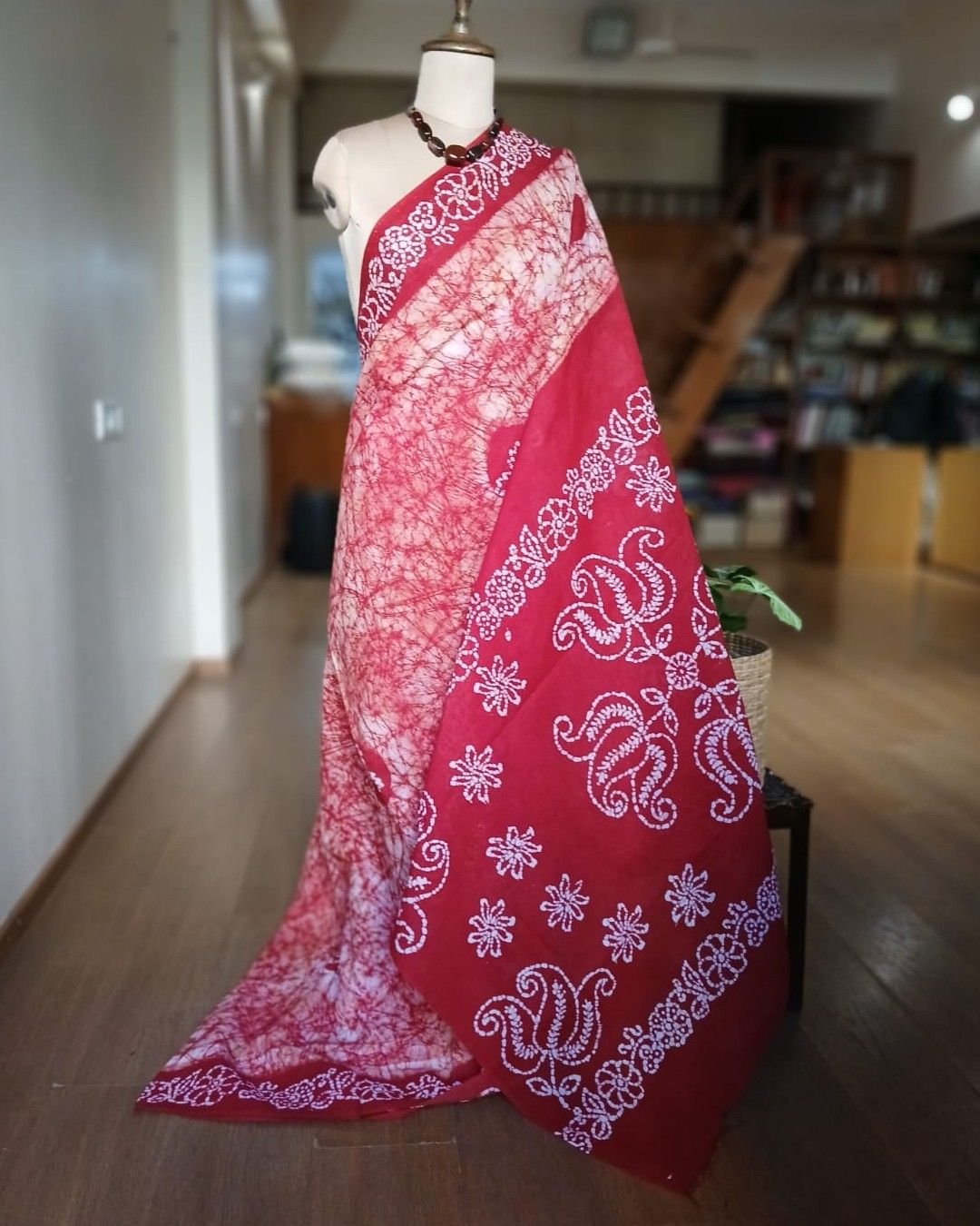 No-Zari Batik Saree from Madurai - (NZBS0019)