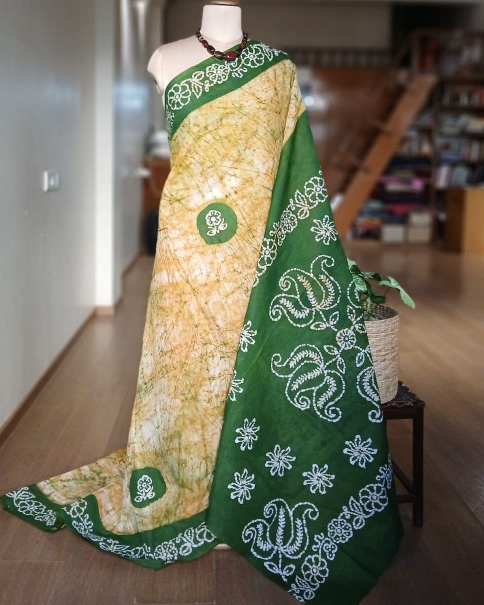 No-Zari Batik Saree from Madurai - (NZBS0018)