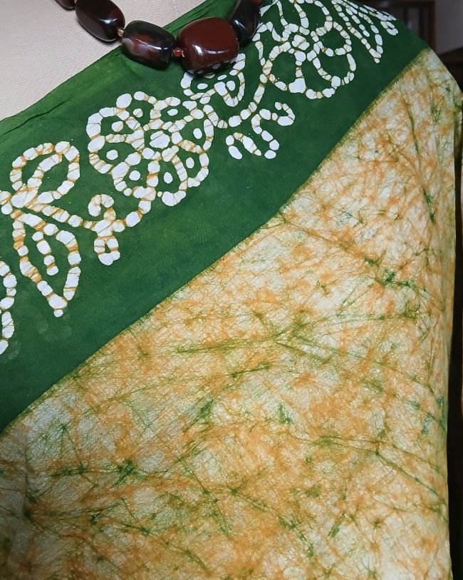 No-Zari Batik Saree from Madurai - (NZBS0018) - Image 3