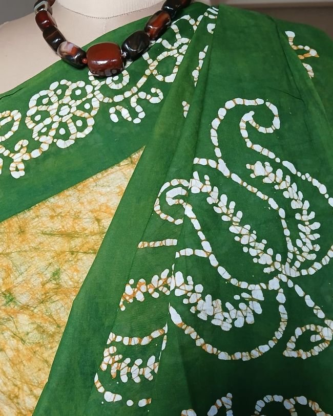 No-Zari Batik Saree from Madurai - (NZBS0018) - Image 7