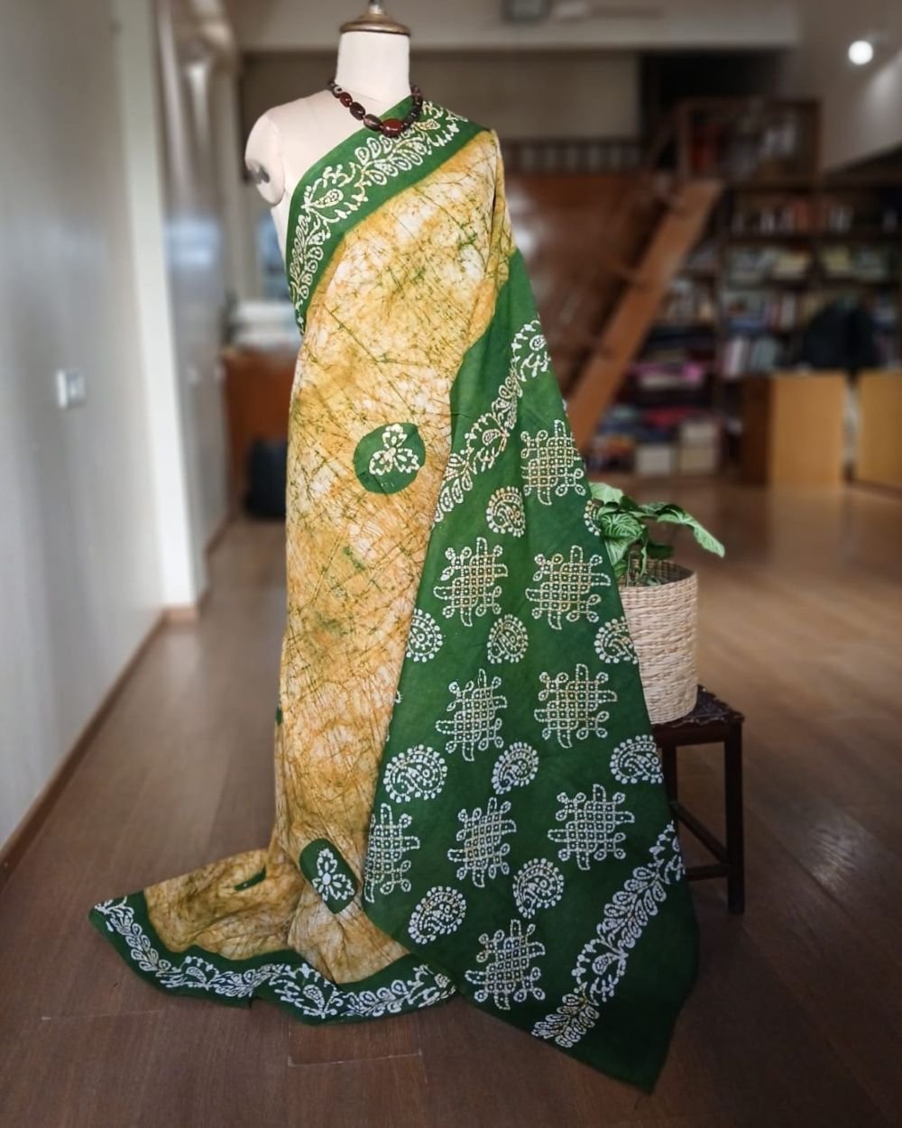 No-Zari Batik Saree from Madurai - (NZBS0014)