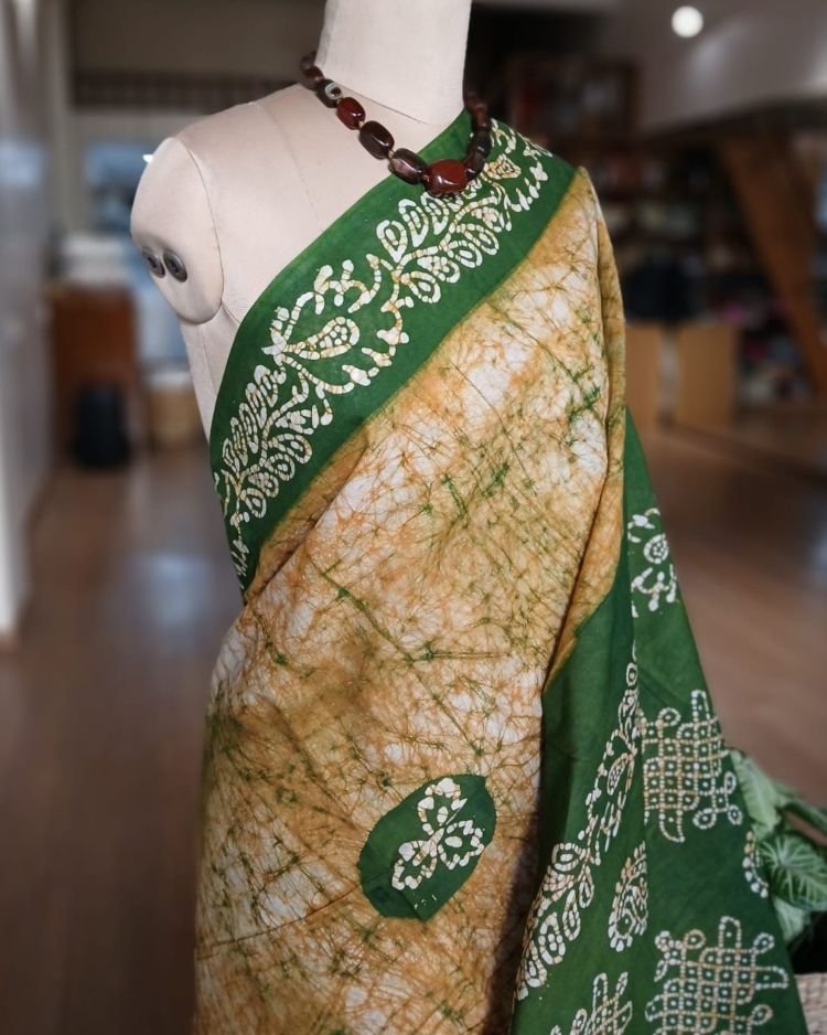 No-Zari Batik Saree from Madurai - (NZBS0014) - Image 2