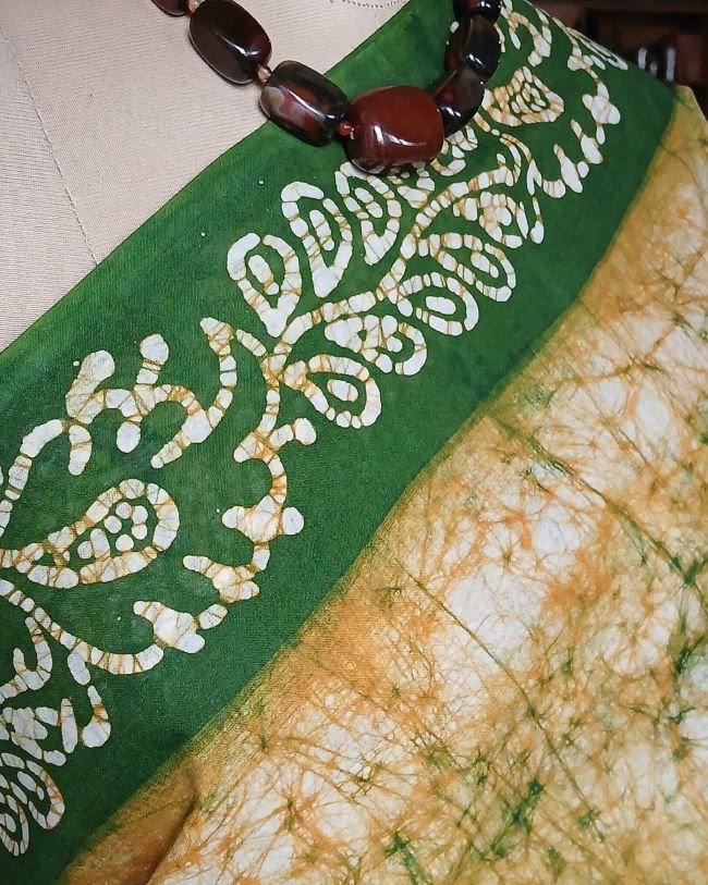 No-Zari Batik Saree from Madurai - (NZBS0014) - Image 3