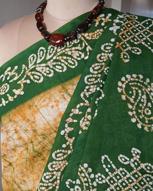 No-Zari Batik Saree from Madurai - (NZBS0014) - Image 7