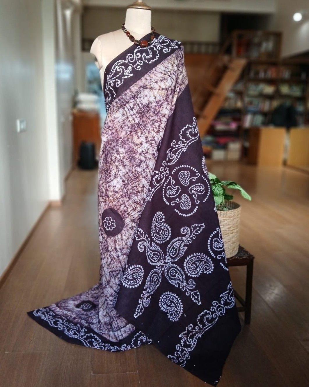 No-Zari Batik Saree from Madurai - (NZBS0016)