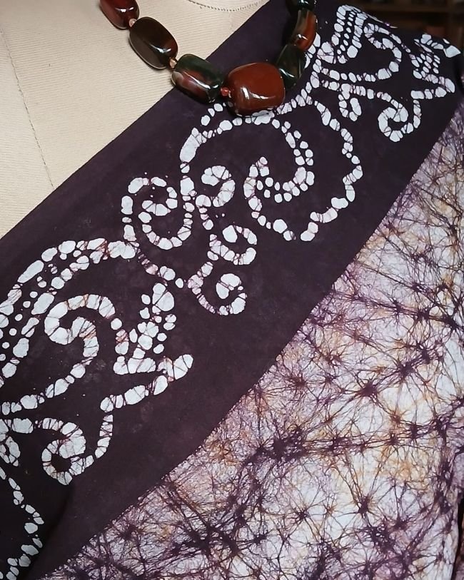 No-Zari Batik Saree from Madurai - (NZBS0016) - Image 3