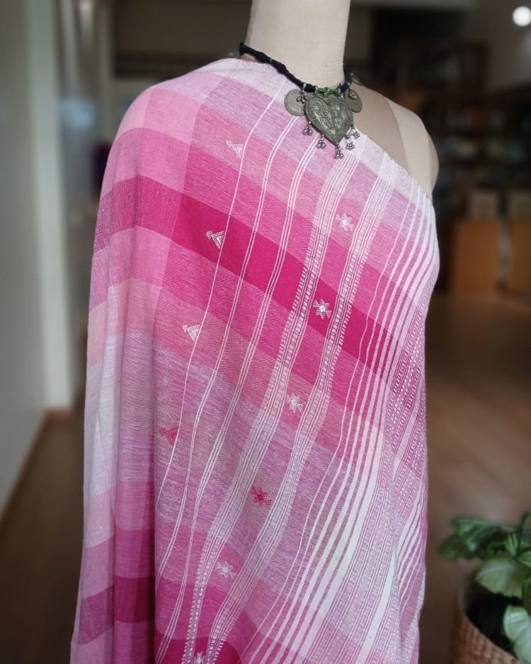 Bhujodi Saree handwoven in Kala Cotton – (BHUJ1005) - Image 8