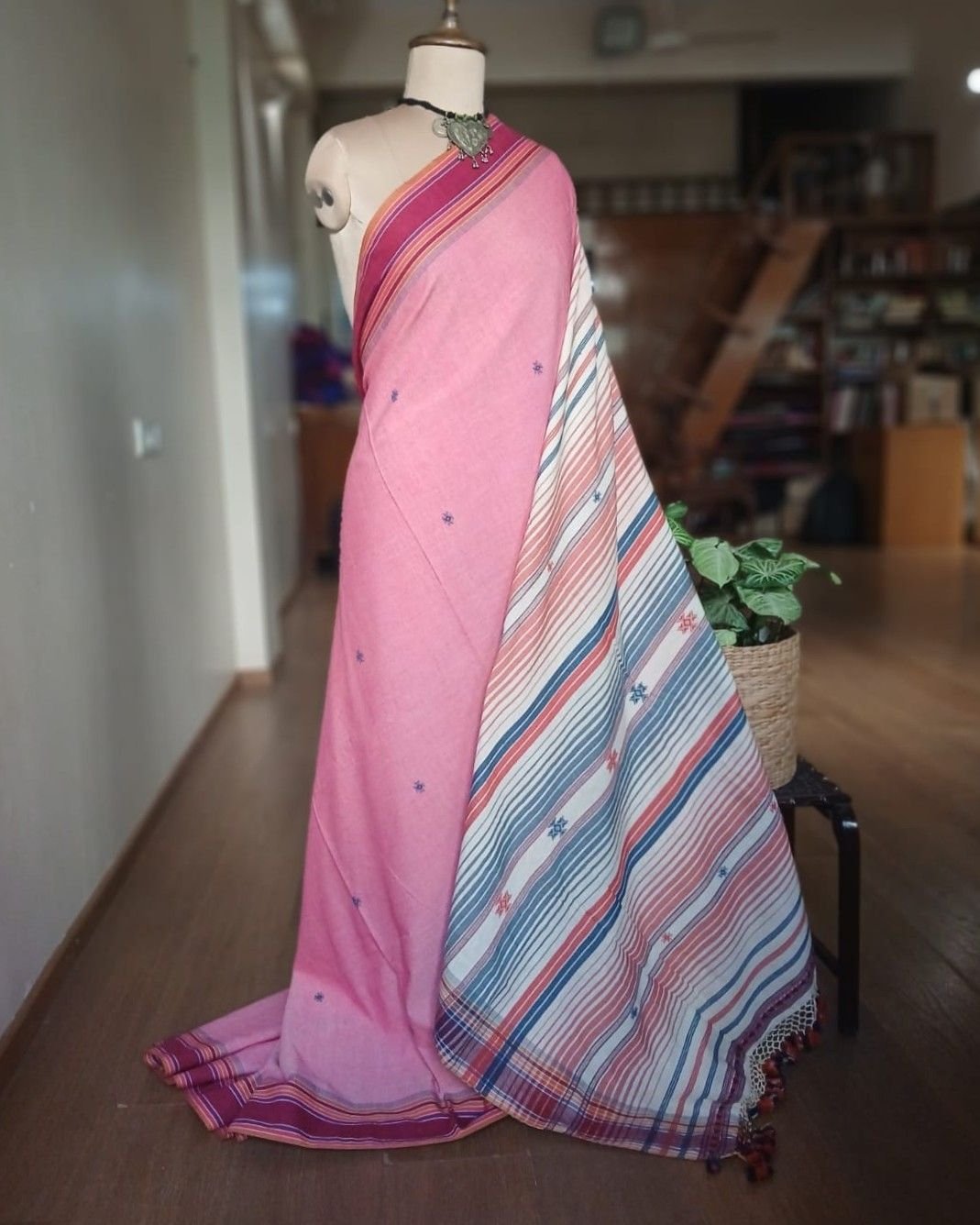 Bhujodi Saree handwoven Cotton x Kala Cotton – (BHUJ1008) - Image 2