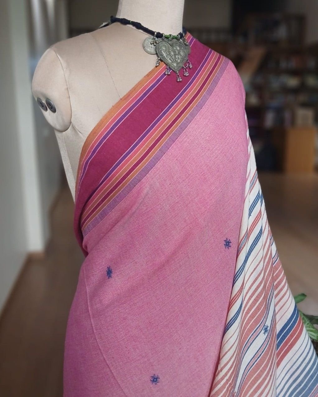 Bhujodi Saree handwoven Cotton x Kala Cotton – (BHUJ1008) - Image 3