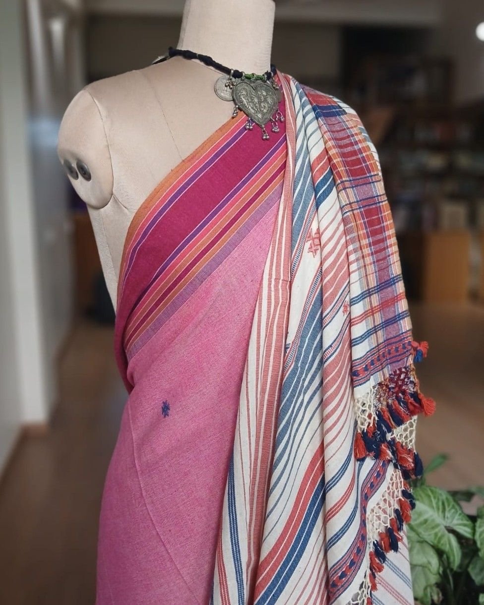 Bhujodi Saree handwoven Cotton x Kala Cotton – (BHUJ1008) - Image 5