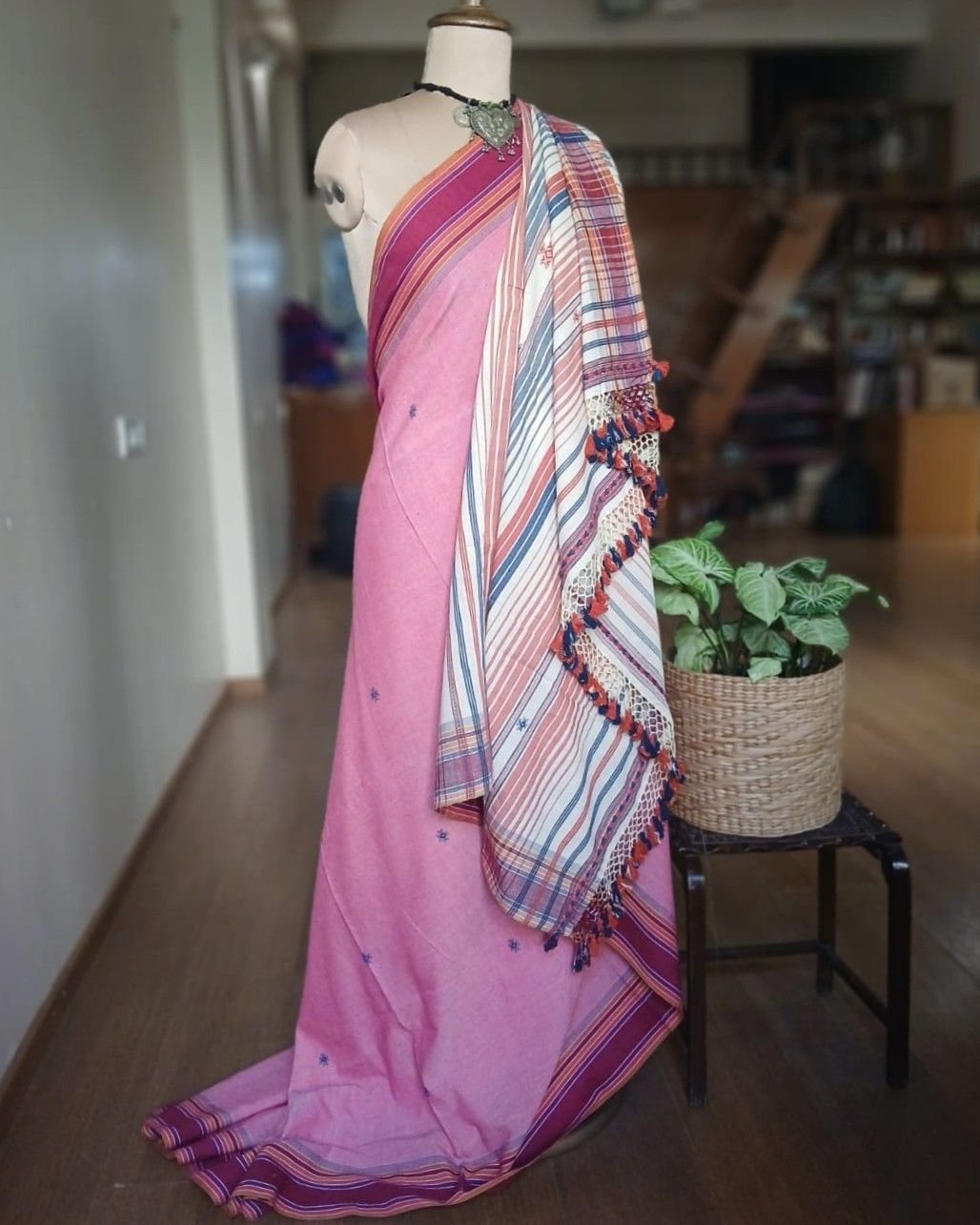 Bhujodi Saree handwoven Cotton x Kala Cotton – (BHUJ1008)
