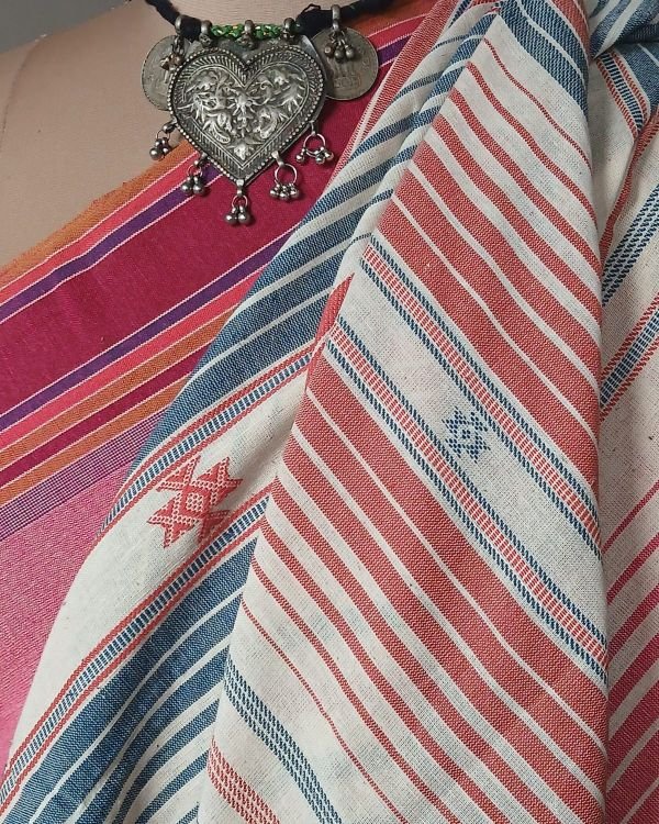 Bhujodi Saree handwoven Cotton x Kala Cotton – (BHUJ1008) - Image 6