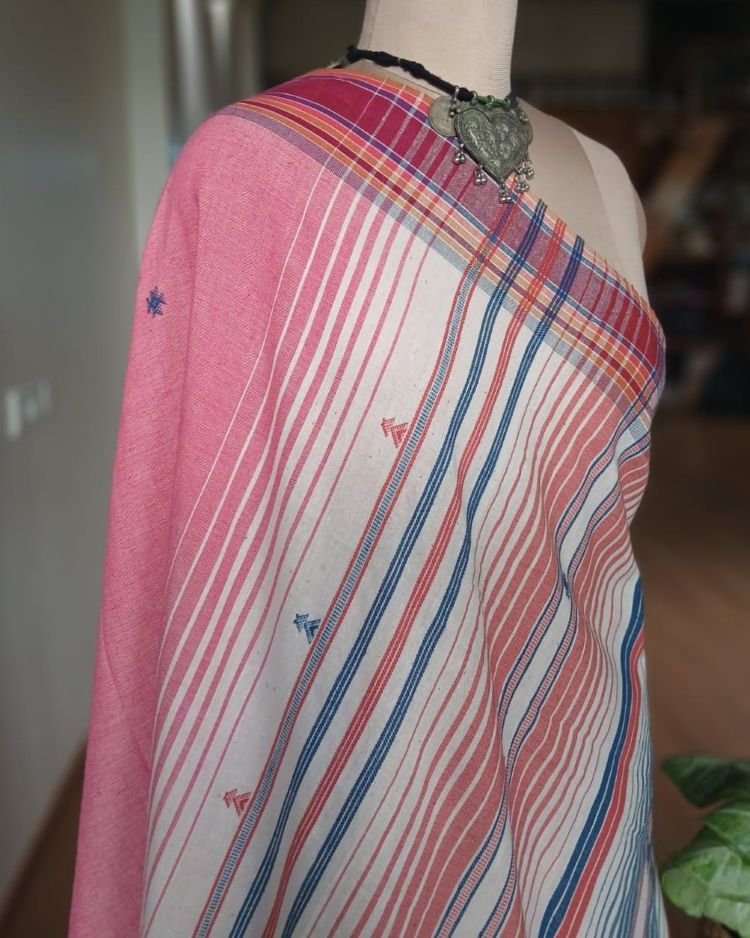Bhujodi Saree handwoven Cotton x Kala Cotton – (BHUJ1008) - Image 8