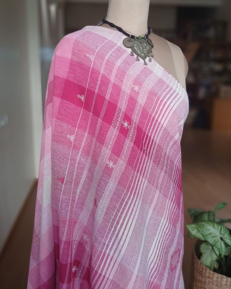 Bhujodi Saree handwoven in Kala Cotton – (BHUJ1009) - Image 8