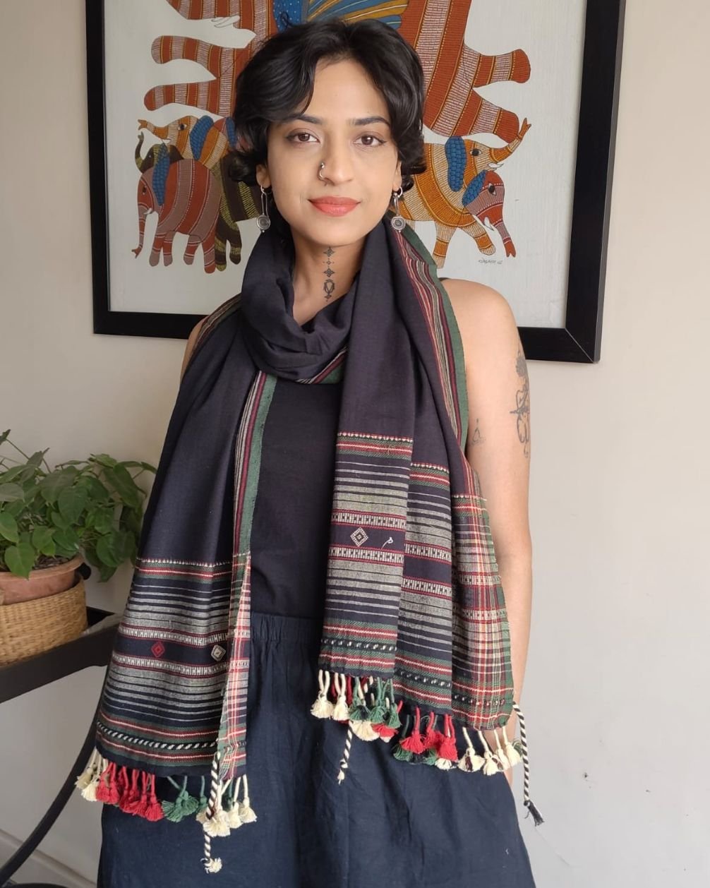 Bhujodi Kala Cotton Stole – (BHST1109)
