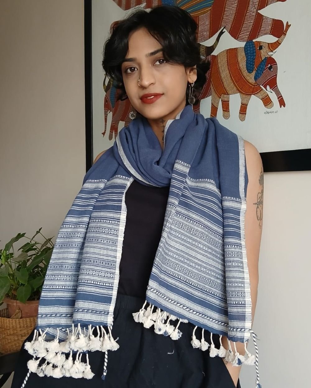 Bhujodi Kala Cotton Stole – (BHST1108)