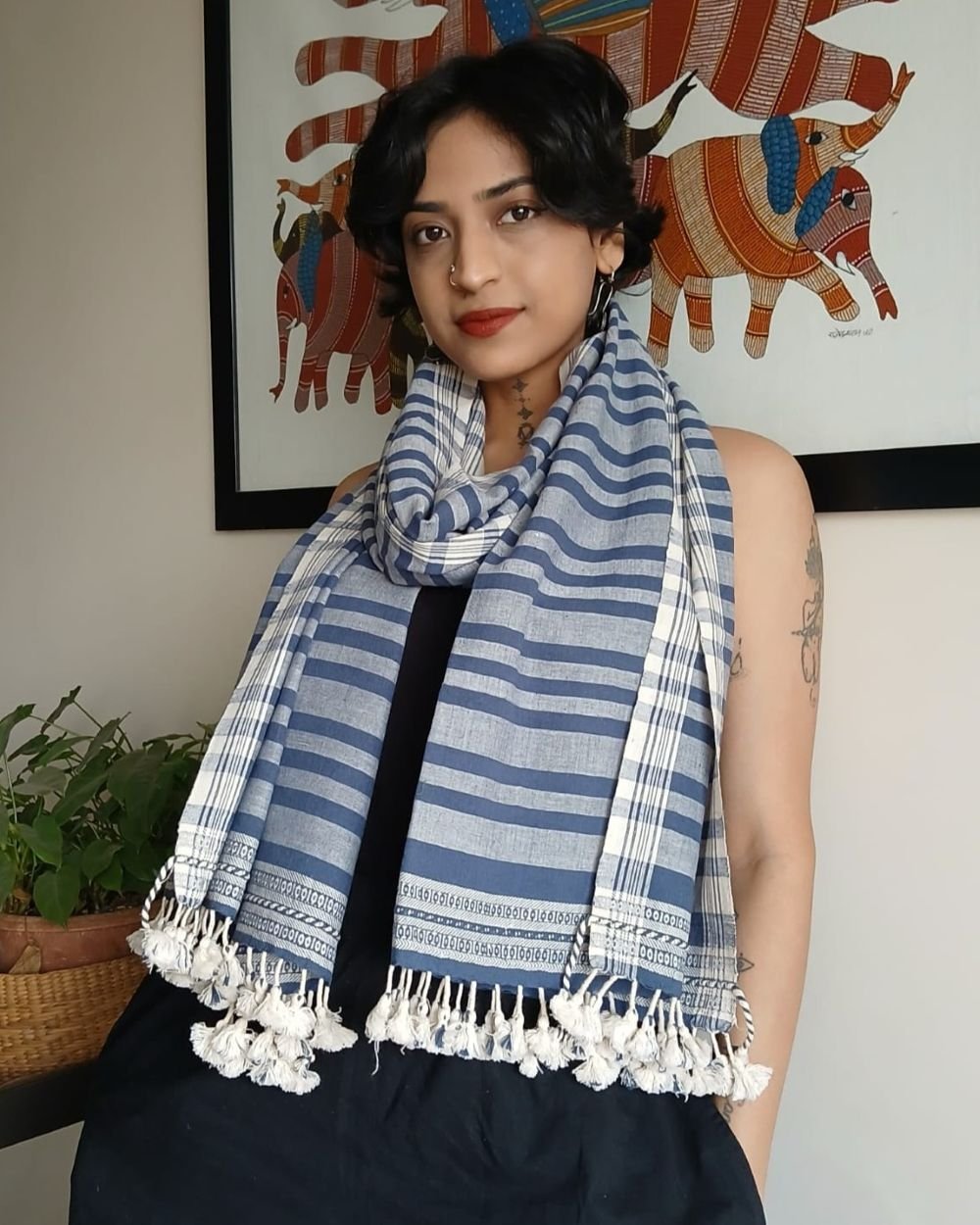 Bhujodi Kala Cotton Stole – (BHST1115)