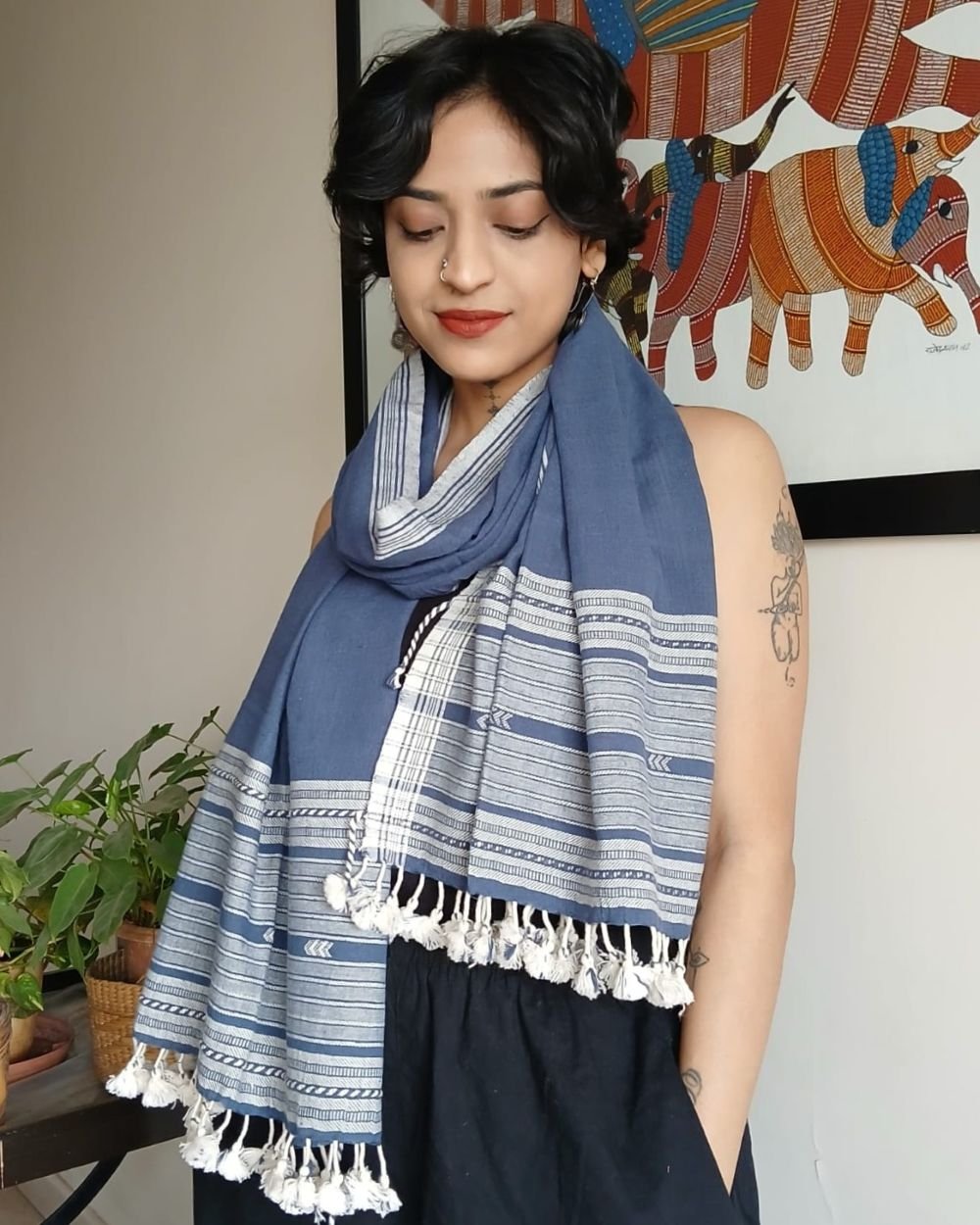 Bhujodi Kala Cotton Stole – (BHST1110)