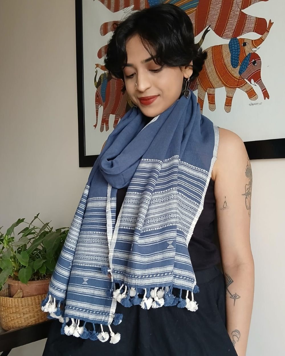Bhujodi Kala Cotton Stole – (BHST1112)