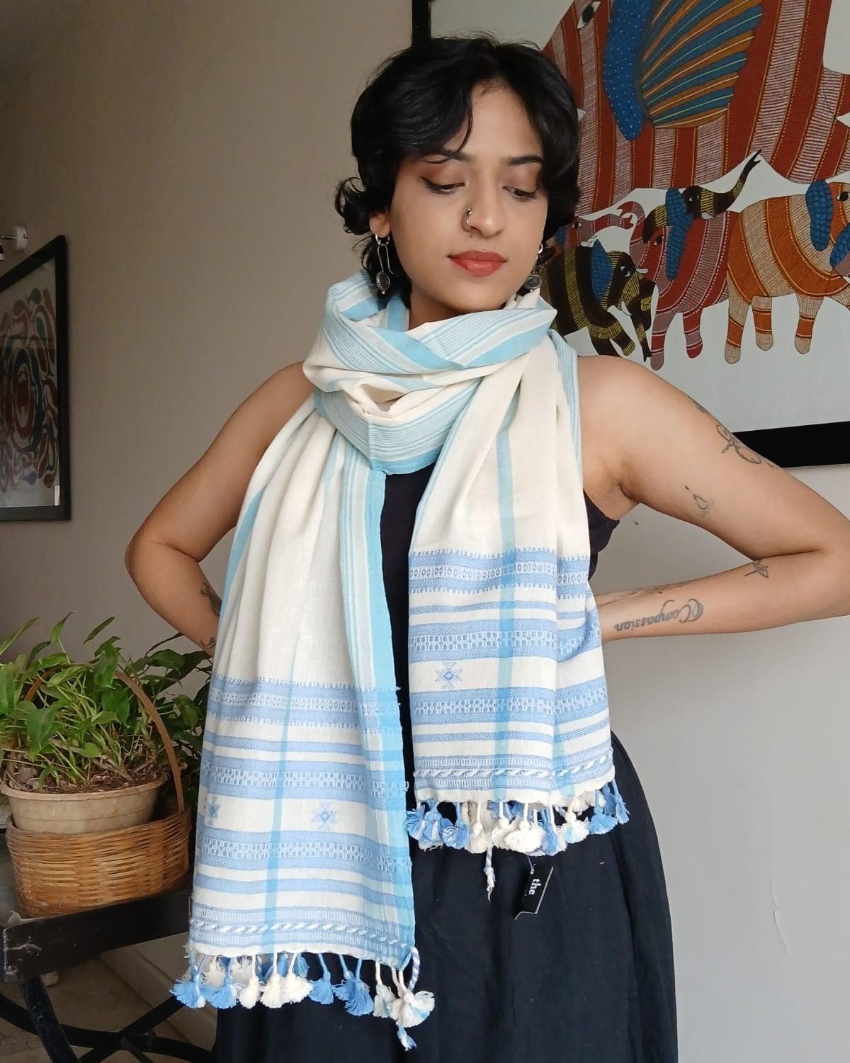 Bhujodi Kala Cotton Stole – (BHST1113)