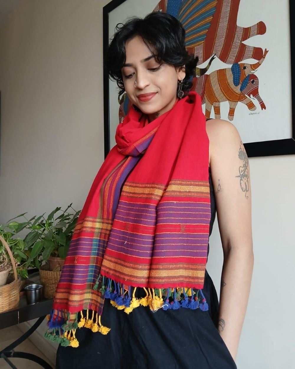 Bhujodi Kala Cotton Stole – (BHST1114)