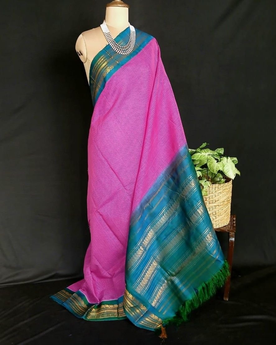 Gadwal Kuttu Technique Handweave Saree - (GKHS0003) - Image 2
