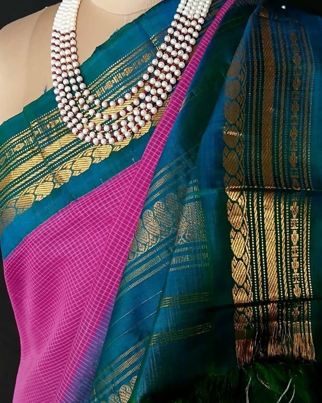Gadwal Kuttu Technique Handweave Saree - (GKHS0003) - Image 6