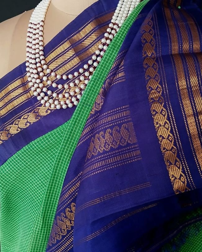 Gadwal Kuttu Technique Handweave Saree - (GKHS0008) - Image 7