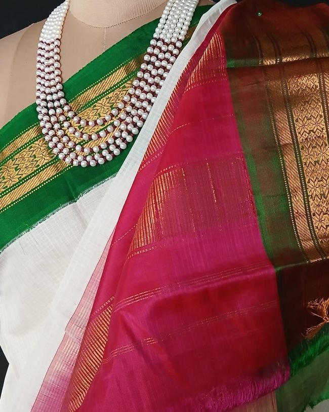 Gadwal Kuttu Technique Handweave Saree - (GKHS0011) - Image 7