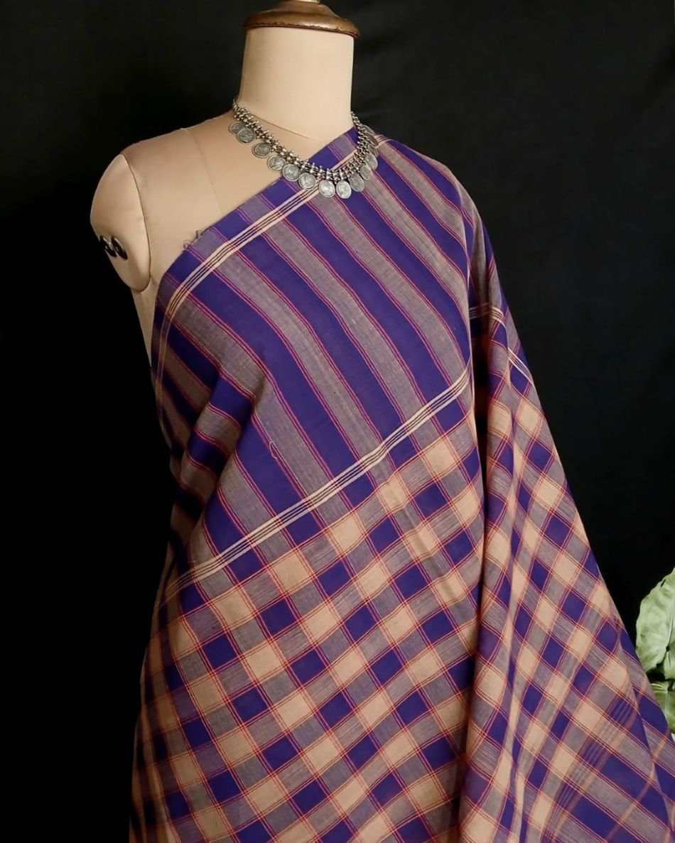Classic Handwoven 40-count Kandangi from Chettinad - (CHKS0011) - Image 2
