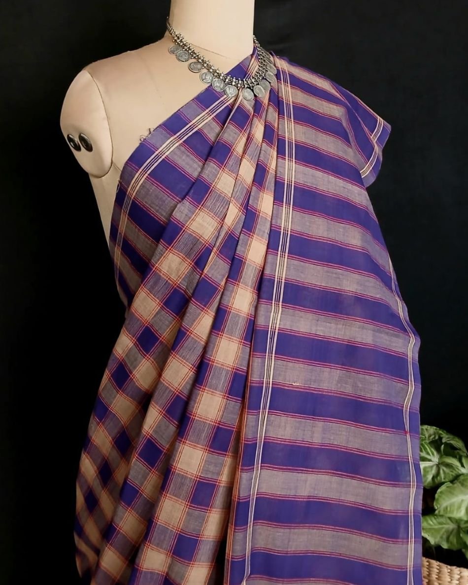 Classic Handwoven 40-count Kandangi from Chettinad - (CHKS0011) - Image 6