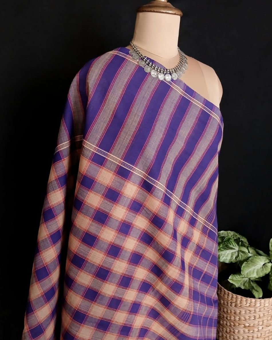 Classic Handwoven 40-count Kandangi from Chettinad - (CHKS0011) - Image 8