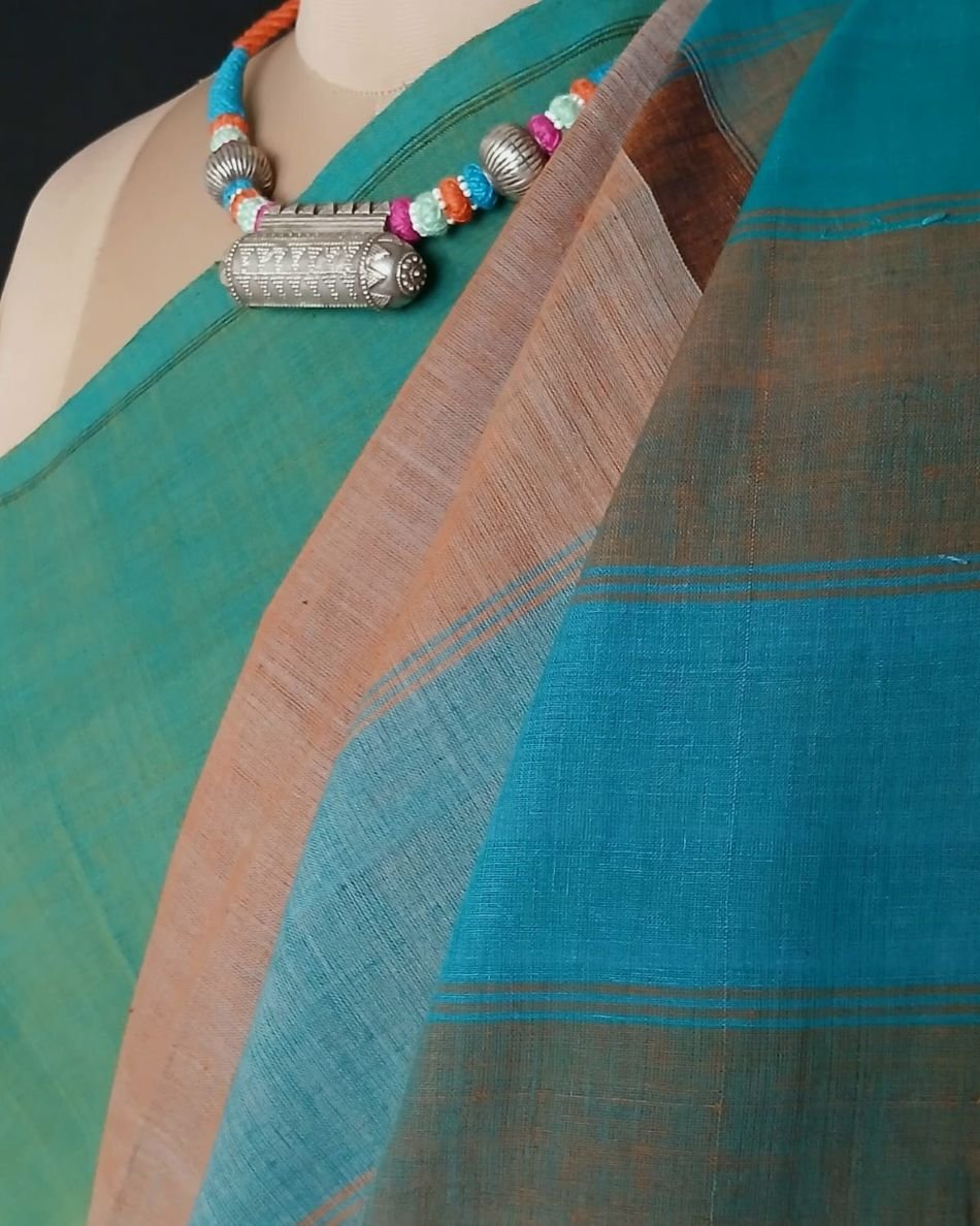 Stylish Handwoven 40-count Kandangi from Chettinad - (CHKS0013) - Image 5