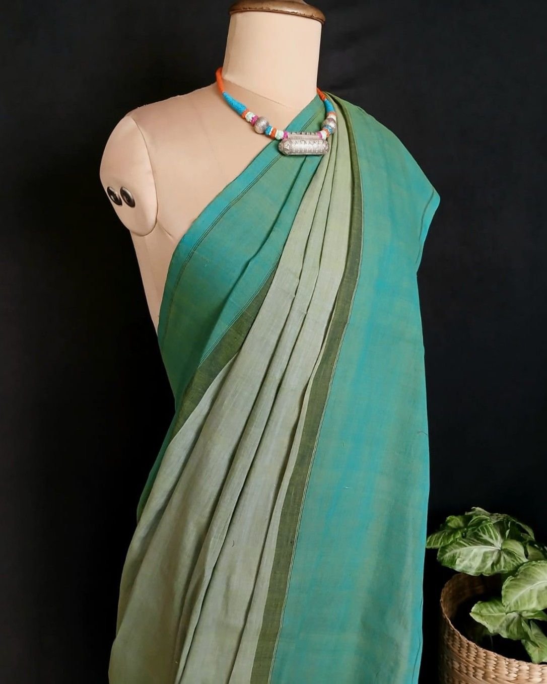 Stylish Handwoven 40-count Kandangi from Chettinad - (CHKS0013) - Image 6