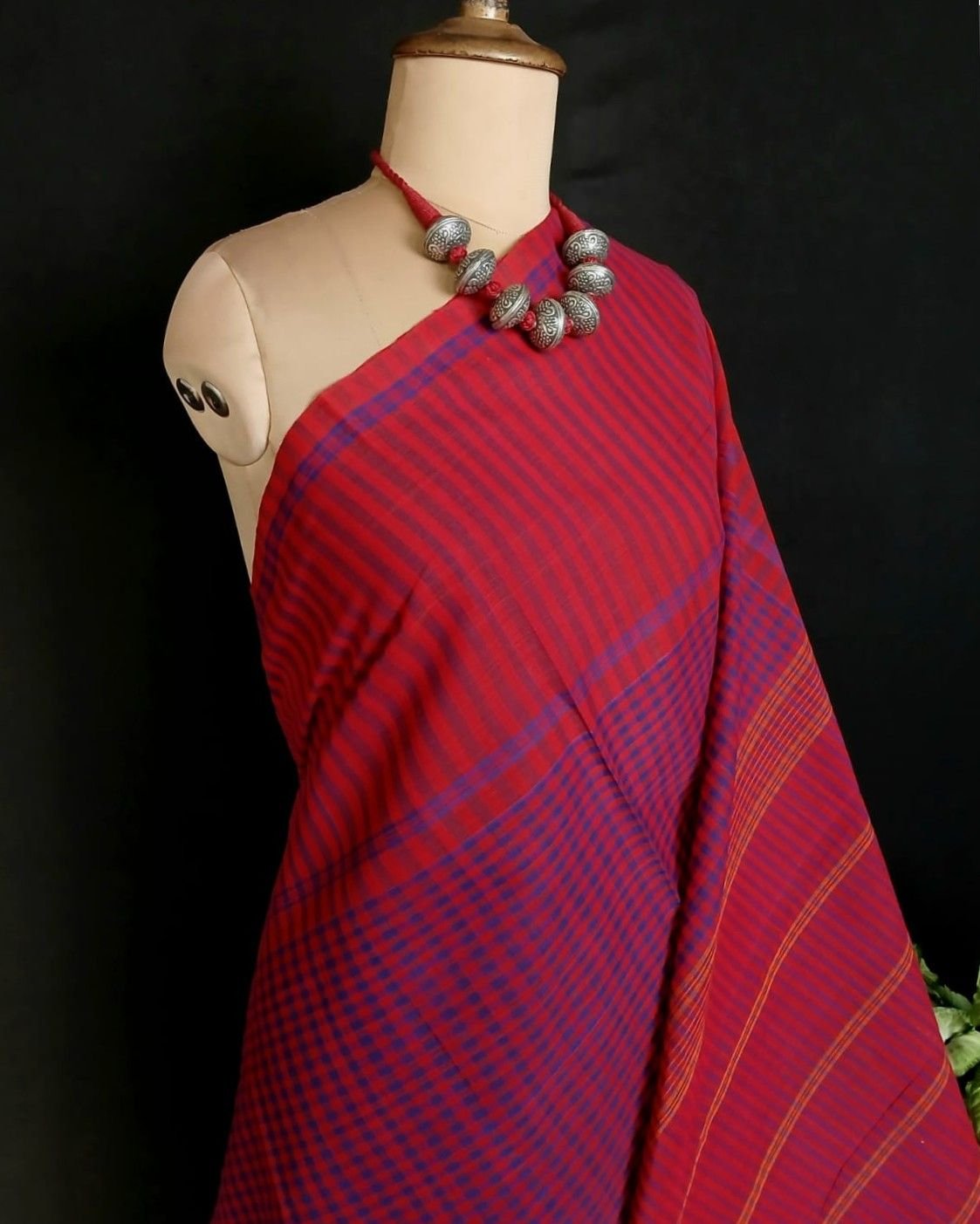 Classic Handwoven 40-count Kandangi from Chettinad - (CHKS0016) - Image 2