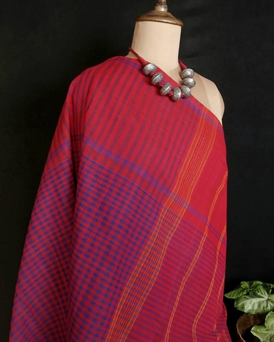 Classic Handwoven 40-count Kandangi from Chettinad - (CHKS0016) - Image 8