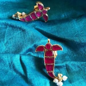 Statement Kundan Earing in 92.5 Silver with Gold Plating - (SKES0001)