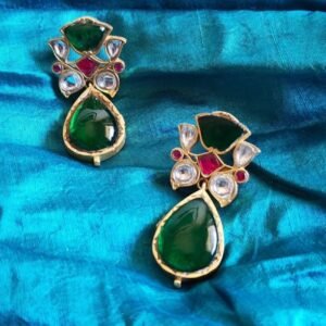 Statement Kundan Earing in 92.5 Silver with Gold Plating - (SKES0003)