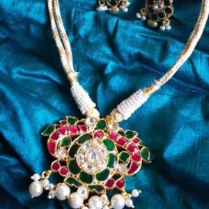 Kundan Jewellery Set in 92.5 Silver with Gold Plating - (KJSS0002)