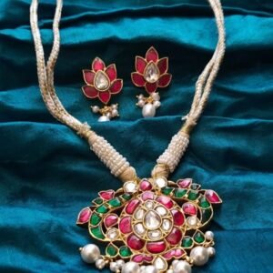 Kundan Jewellery Set in 92.5 Silver with Gold Plating - (KJSS0004)