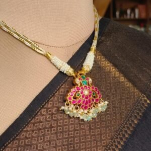 Kundan Jewellery Set in 92.5 Silver with Gold Plating - (KJSS0003)