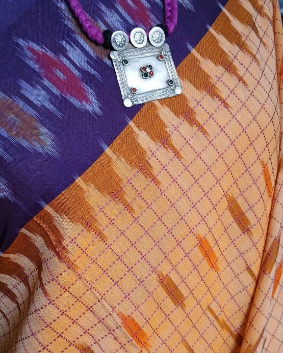 Muthyampet Single Ikat Cotton Saree – (MSIS0020) - Image 3